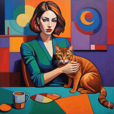 Pintura titulada "Les chats de Léa, M…" por L.Roche, Obra de arte original, Acrílico