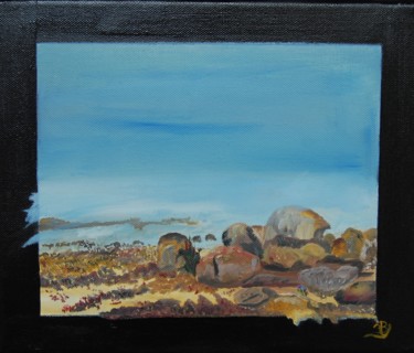Peinture intitulée "roche de mer" par La Babssy, Œuvre d'art originale
