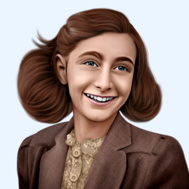 Digitale Kunst getiteld "Anne Frank 2" door La Galerie De L'Amour, Origineel Kunstwerk, Digitaal Schilderwerk