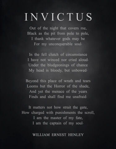 제목이 "Invictus poem"인 디지털 아트 La Galerie De L'Amour로, 원작, 디지털 페인팅