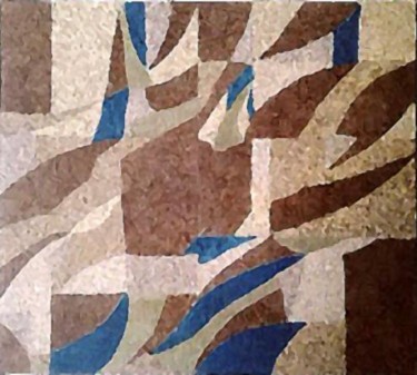 Colagens intitulada "Mouvance végétale" por Annig Pineau (Ginna), Obras de arte originais, Colagens
