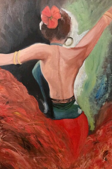 Картина под названием "Ballerina di Flamen…" - Labirint, Подлинное произведение искусства, Масло