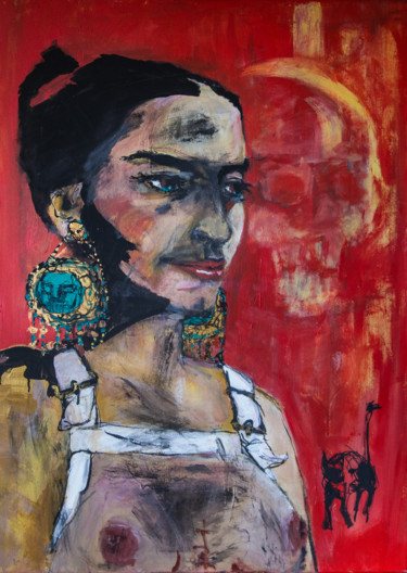 Peinture intitulée "Frida Paris" par Luigi Ambrosetti Lac, Œuvre d'art originale, Acrylique