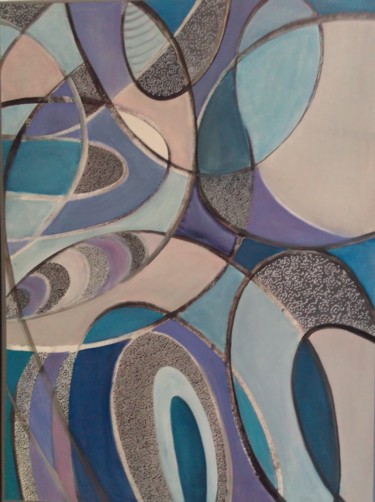 Peinture intitulée "Ellipses" par Line Lacroix, Œuvre d'art originale, Acrylique