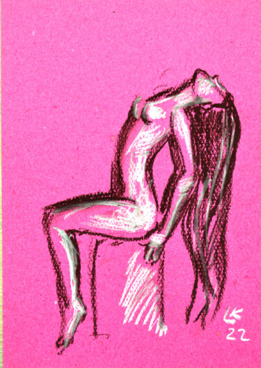 Malarstwo zatytułowany „Study nude studio w…” autorstwa Lada Kholosho, Oryginalna praca, Pastel
