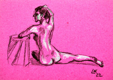 Ζωγραφική με τίτλο "Study nude studio w…" από Lada Kholosho, Αυθεντικά έργα τέχνης, Παστέλ