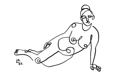 Disegno intitolato "Elegance Unveiled #…" da Lada Kholosho, Opera d'arte originale, Pennarello