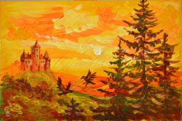 Malarstwo zatytułowany „Fairy-tale castle i…” autorstwa Lada Kholosho, Oryginalna praca, Akryl