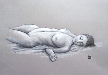Drawing titled "Elle 7" by Laetitia Piazzoli, Original Artwork, Pencil