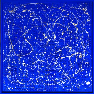 「Galaxy」というタイトルの絵画 Laetitia De Meyer (LDM)によって, オリジナルのアートワーク, プラスチック ウッドストレッチャーフレームにマウント