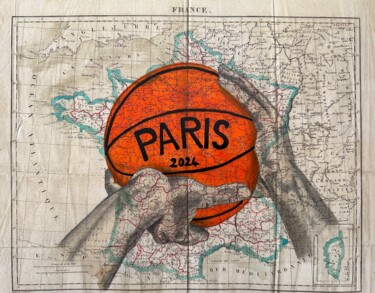 Schilderij getiteld "PARIS 2024" door Laetitia Le Bihan, Origineel Kunstwerk, Aquarel