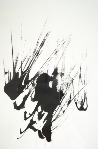 Картина под названием "Flammes" - Laëtitia Payet (Lëty Création), Подлинное произведение искусства, Чернила