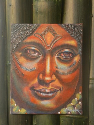 Painting titled "femme afar" by Francoise Laffanour, Original Artwork