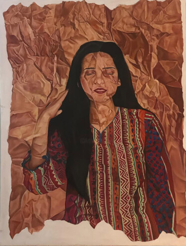 Painting titled "A WOMEN" by Laiba Ayub Ayub, Original Artwork, Oil