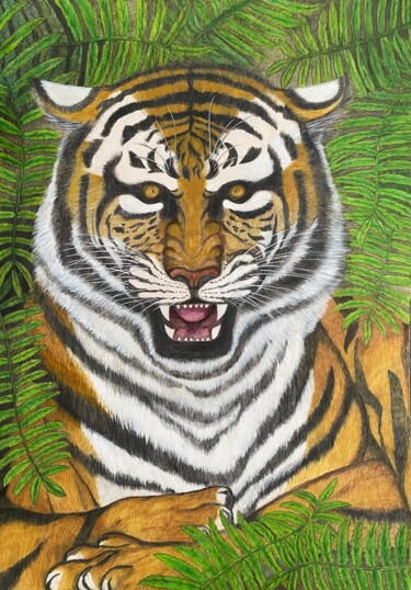 제목이 "Saming tiger"인 그림 Lake Phuying로, 원작, 잉크