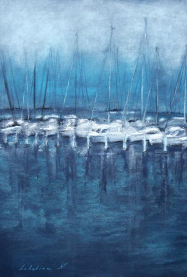 Pittura intitolato "les bateaux de la G…" da Natalia Laletina, Opera d'arte originale, Pastello