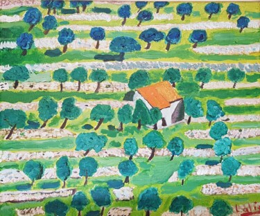Malerei mit dem Titel "provence,oliviers" von Lalie, Original-Kunstwerk, Acryl