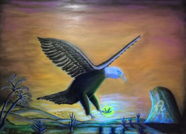 Pittura intitolato "The Eagle Flight.jpg" da La-Marks, Opera d'arte originale, Acrilico