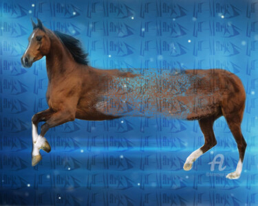 Arte digital titulada "Horse-Trasformation…" por La-Marks, Obra de arte original, Trabajo Digital 2D