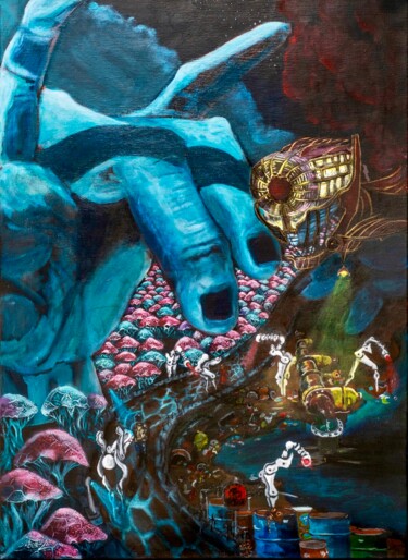 Картина под названием "EMPRISE FATALISTE" - Lana Dri, Подлинное произведение искусства, Акрил Установлен на Деревянная рама…