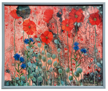 Malerei mit dem Titel "Red poppies" von Lana Korolievskaia, Original-Kunstwerk, Öl