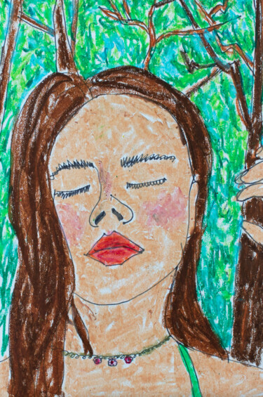 Disegno intitolato "Lindsey" da Lana Krainova, Opera d'arte originale, Pastello