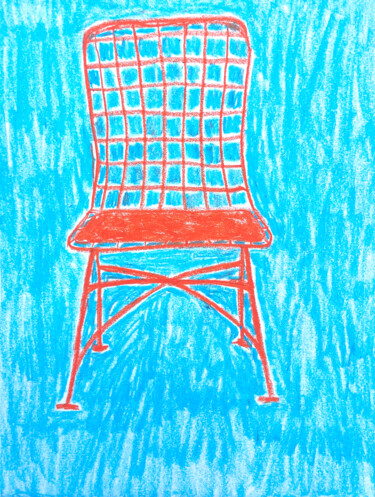 Dessin intitulée "Red cave seat" par Lana Krainova, Œuvre d'art originale, Pastel