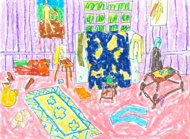 图画 标题为“Lana's pink studio” 由Lana Krainova, 原创艺术品, 粉彩