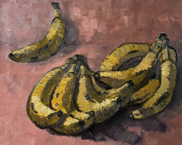 Pittura intitolato "Bananas 24" da Lana Krainova, Opera d'arte originale, Olio Montato su Telaio per barella in legno