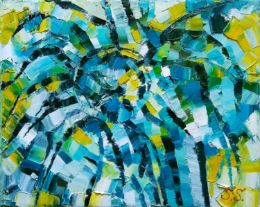 "Abstract flower" başlıklı Tablo Lana Light S. tarafından, Orijinal sanat, Petrol