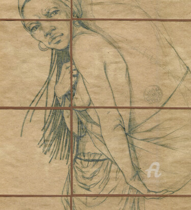 Σχέδιο με τίτλο "THEOBROMA" από Lana Okoneshnikova, Αυθεντικά έργα τέχνης, Γραφίτης