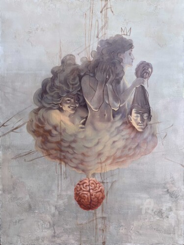 Malarstwo zatytułowany „Pluralis” autorstwa Lana Okoneshnikova, Oryginalna praca, Olej Zamontowany na Drewniana rama noszy