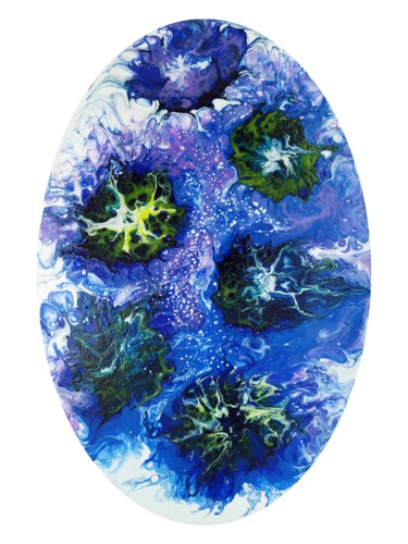 Peinture intitulée "Space jellyfish" par Lana Vereshchagina, Œuvre d'art originale, Acrylique Monté sur Autre panneau rigide