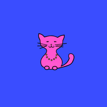 Digitale Kunst getiteld "Cats & Cats #2" door Lana Vereshchagina, Origineel Kunstwerk, 2D Digital Work