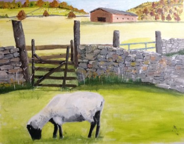 Painting titled "19 Sheep" by Lanny Roff, Original Artwork, Acrylic