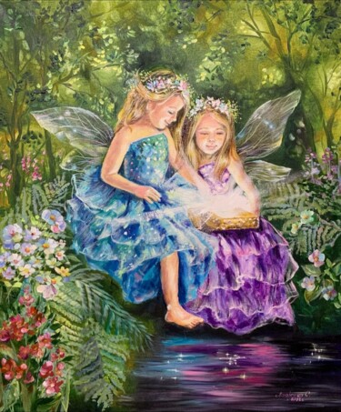 Malerei mit dem Titel "Fairies in the fair…" von Svetlana Lanovenko, Original-Kunstwerk, Öl