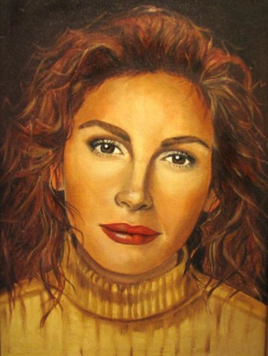 Peinture intitulée "JULIA ROBERTS" par Lan Ta Minh, Œuvre d'art originale