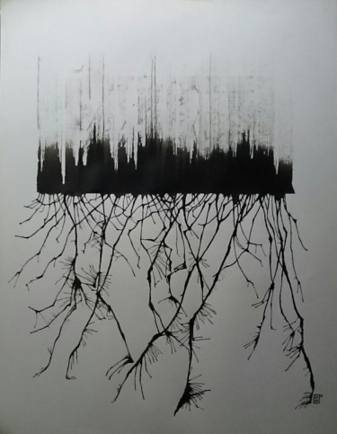 Drawing titled "Digest the earth :…" by Laou, Original Artwork, Ink