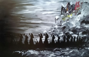 Peinture intitulée "Les déplacés : L016" par Laou, Œuvre d'art originale, Acrylique