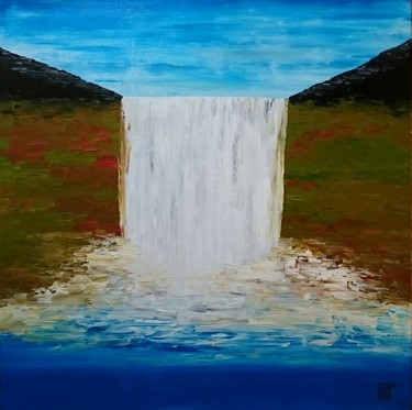 Peinture intitulée "Cascade : L086" par Laou, Œuvre d'art originale, Acrylique