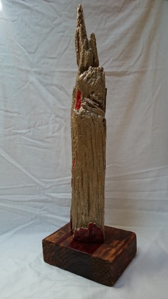 Escultura titulada "Lamparo : L085" por Laou, Obra de arte original, Madera