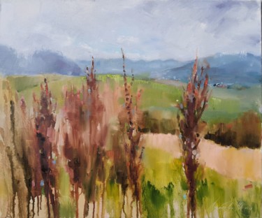 Pintura intitulada "Высокие травы на ве…" por Olha Laptieva, Obras de arte originais, Óleo