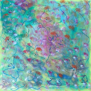 Schilderij getiteld "Spring Time Joy" door Lara Lite Art, Origineel Kunstwerk, Acryl Gemonteerd op Frame voor houten brancard