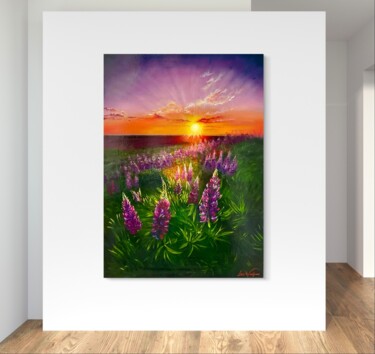 Pintura titulada "Golden Sunset Among…" por Lara Wasiljewa, Obra de arte original, Oleo