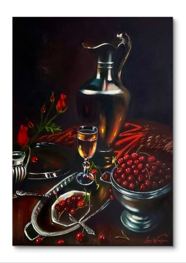 Painting titled "Seductive still lif…" by Lara Wasiljewa, Original Artwork, Oil
