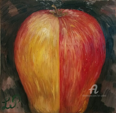 Painting titled "Der Apfel" by Lari Peters, Original Artwork, Oil