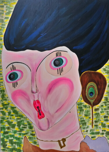 Painting titled "Die Sängerin" by Lari Peters, Original Artwork, Acrylic