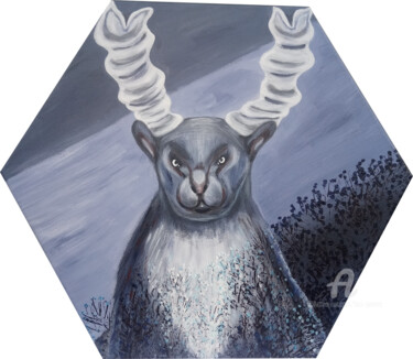 Painting titled "das ruhige Tier" by Lari Peters, Original Artwork, Acrylic