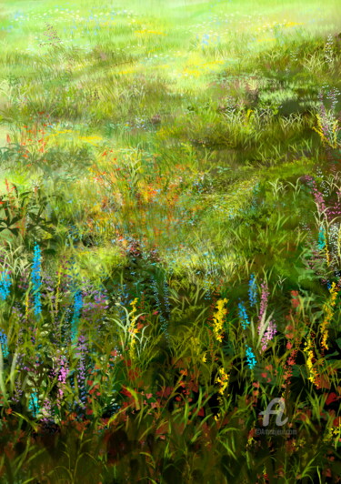 Digitale Kunst mit dem Titel "Summer color shades…" von Larisa Berzina, Original-Kunstwerk, Digitale Malerei