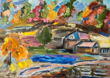 Ζωγραφική με τίτλο "Bright autumn in th…" από Larisa Bogdanova, Αυθεντικά έργα τέχνης, Λάδι